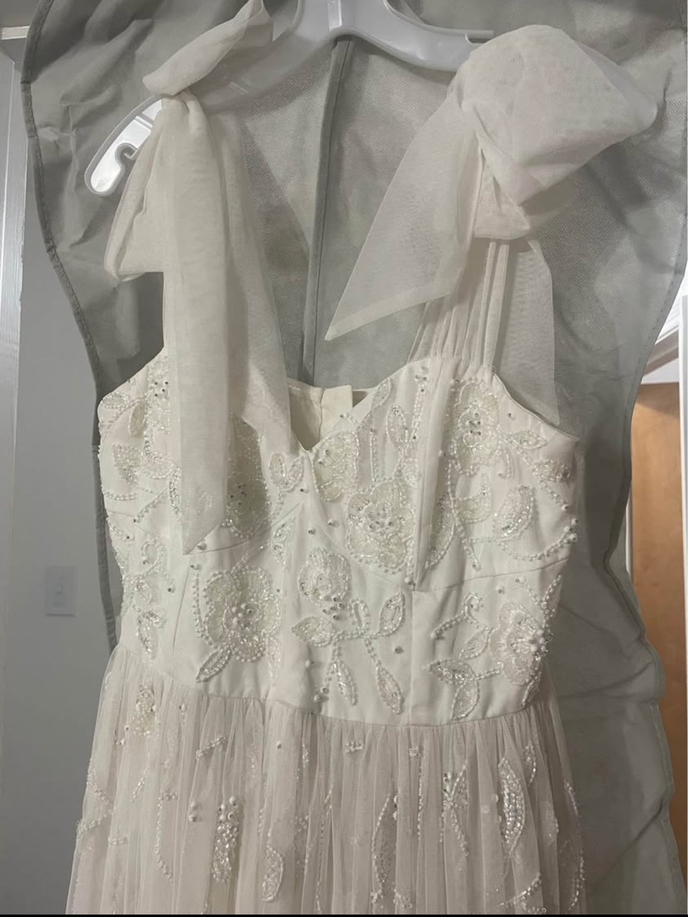 Bridal Maxi Wedding Dress beaded tie bow